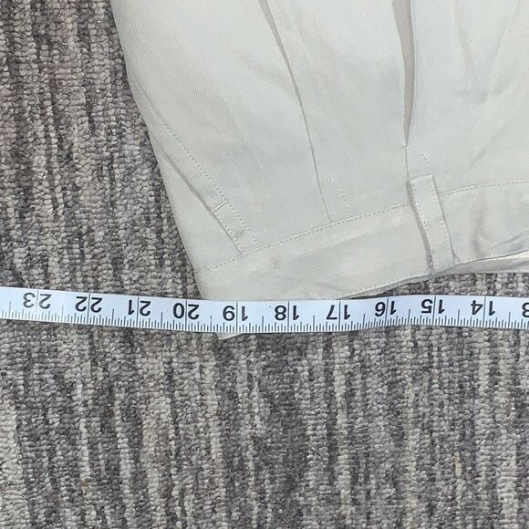 Baracuta Mens Size 40 Waist Silk Chino Pleated Front Shorts Tan Khaki Pockets * - Picture 5 of 7